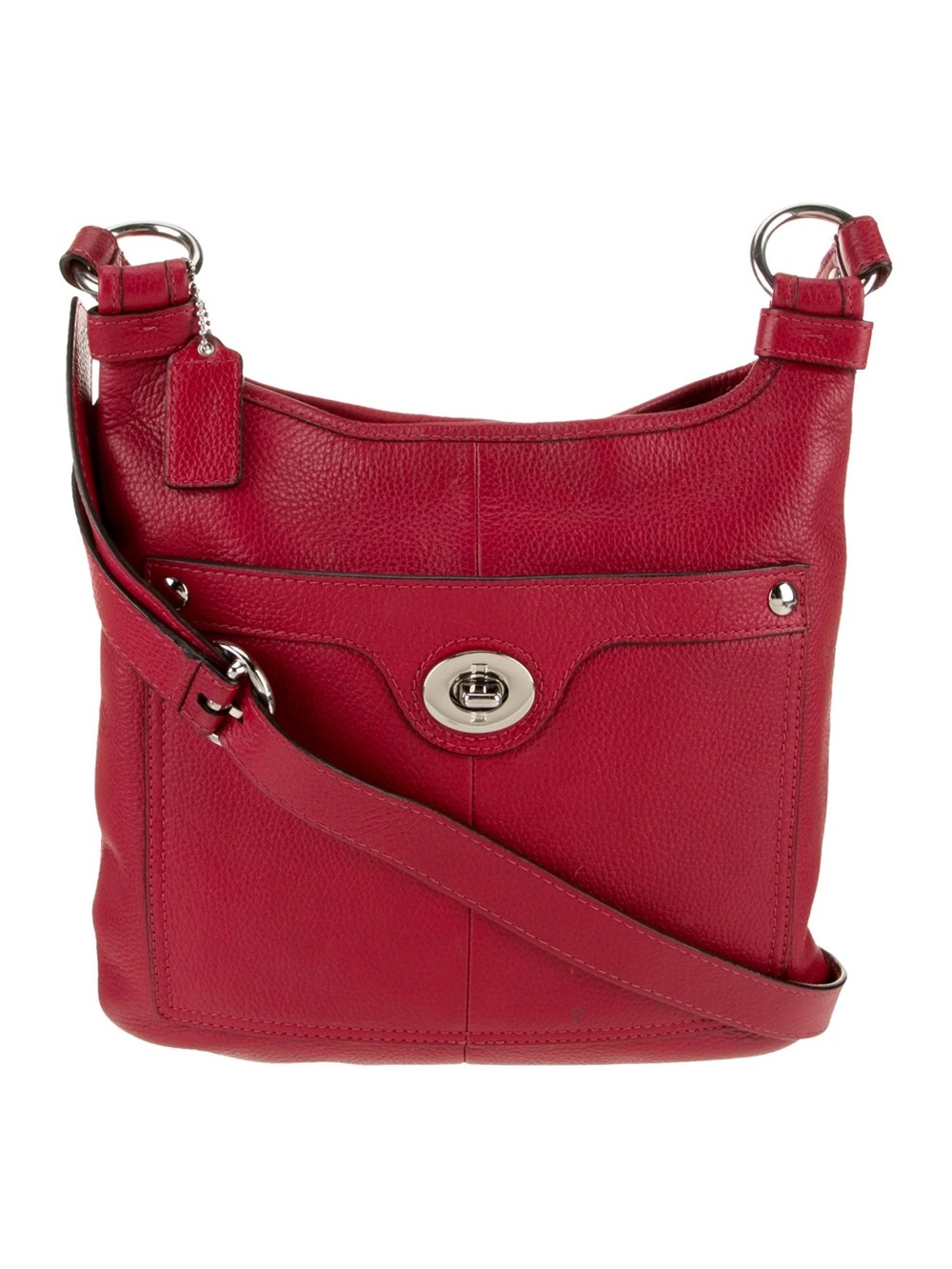 COACH Penelope Crossbody Hipster Red Pebbled Leather
with Turnlock Closure